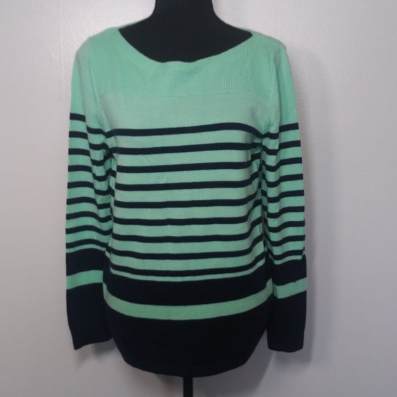 Talbots Sweaters - Talbots Merino Wool Striped Boatneck Sweater